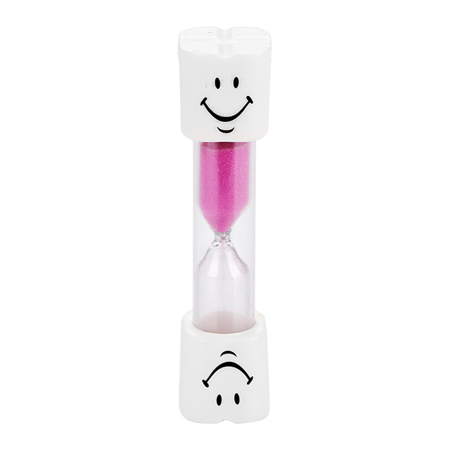 3 minutos relojes de arena casa DecorToothbrush temporizador para cepillarse los dientes de los niños cara sonriente de arena temporizador: Pink