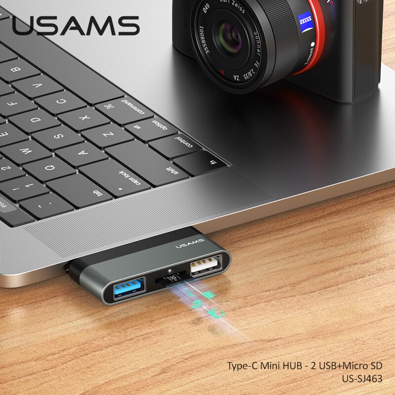 Usams type c kabel mini hub usb 3.0 2.0 hub multi usb splitter adapter til ipad pro bærbar telefon pc usb hub expander høj hastighed