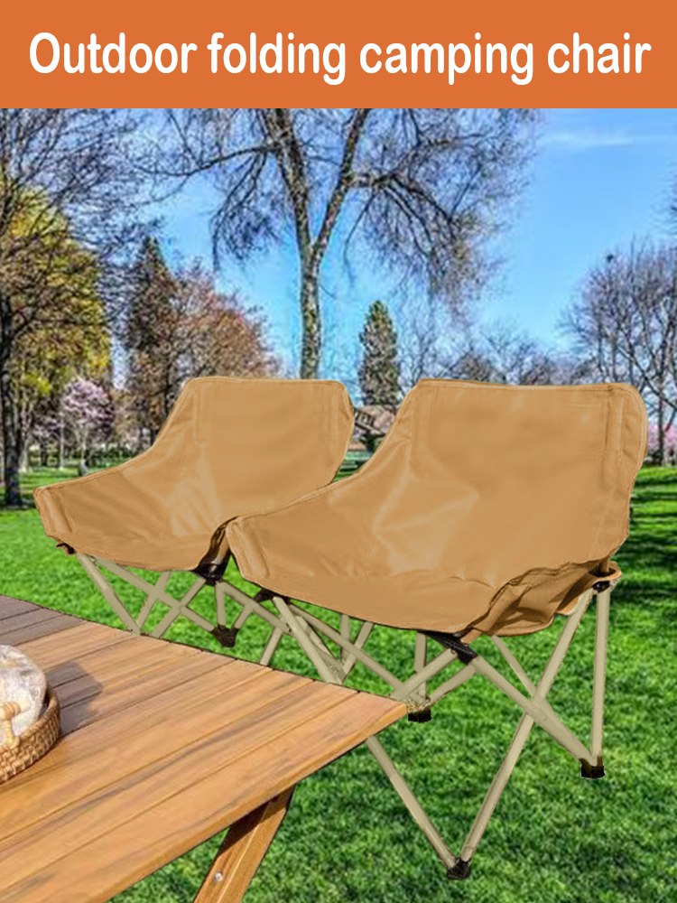 Silla portátil con forma de luna para acampar, silla plegable para exteriores, ultraligera, portátil, con bolsa de transporte, 1 ud.