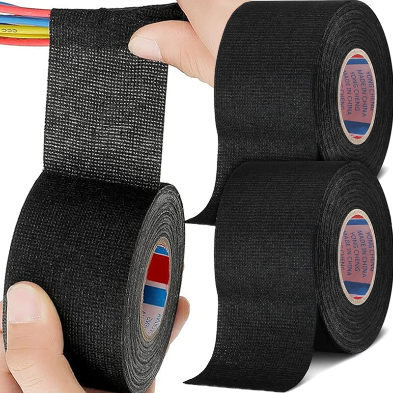 Cinta adhesiva ignífuga resistente al calor de 15 metros, cinta de tela para arnés de cables de coche, telar de cableado, ancho de protección 9/19/25MM