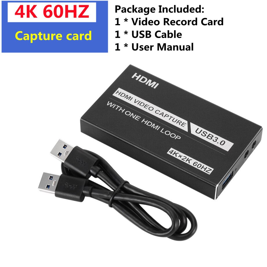 4K 60Hz Hdmi Game Video Capture Card USB3.0 1080P Grabber Dongle Hdmi Capture Card Voor Obs Vastleggen game Game Capture Card Live: Default Title