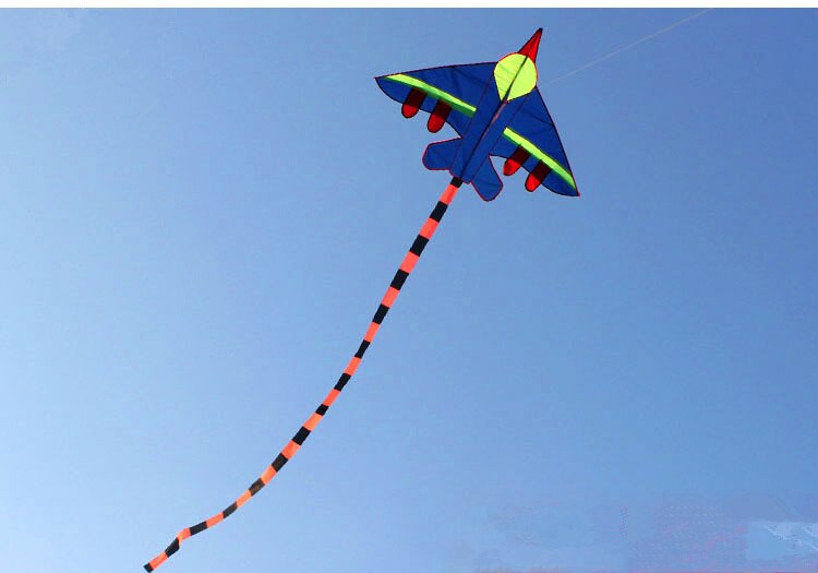 Utomhus kul sportflygplan drake / dubbelfärgad fighter med handtag och lina bra flygande för barn