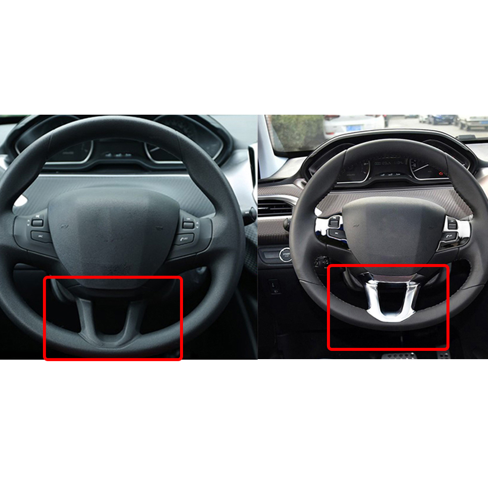 Pegatinas de embellecedor de botones para Peugeot, accesorios de decoración de cubierta de volante para Peugeot 208 -