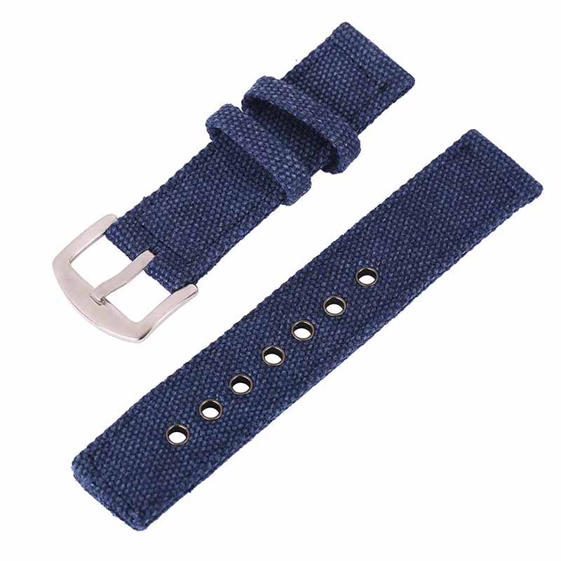 Canvas horlogeband heren dames horlogebanden sporthorlogebanden riem riem accessoires 18mm 20mm 22mm 24mm: Blauw / 24mm