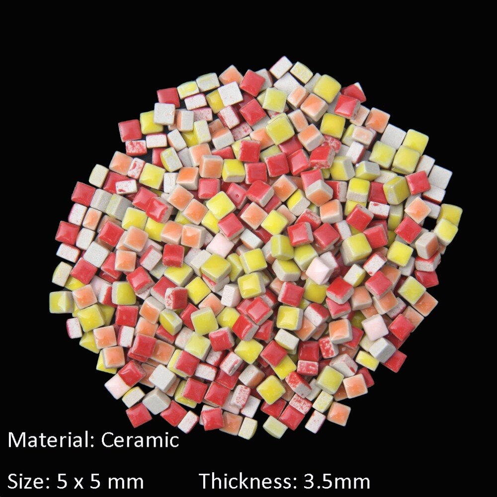 Tuile de mosaïque en Micro céramique de 5mm, épaisseur: 3.5mm, matériel artisanal pour loisirs de bricolage Mini carreaux de mosaïque en porcelaine, bricolage