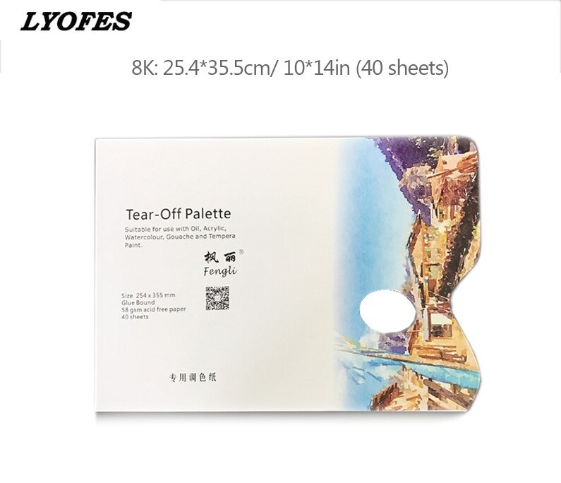A4/8K Wegwerp Tear-Off Palet Papier Verf Palet Papier Pad Voor Kunstenaar Gouache Acryl Olieverf aquarel Art Supplies: 8K