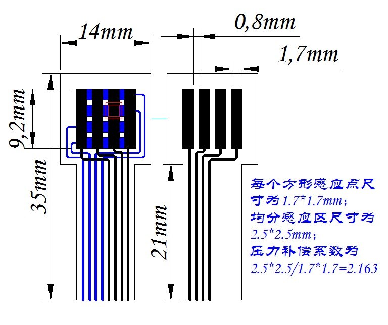 RXM0404S Flexible Distributed Haptic Pressure Sensor Robot Pressure Sensor