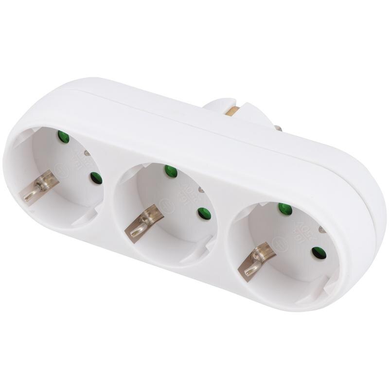 Triple Socket Stopcontact Adapter 1 Tot 3 Way Power Adapter Uitbreiding Socket Anti-Vlam Hittebestendig Socket panel Met Eu Plug