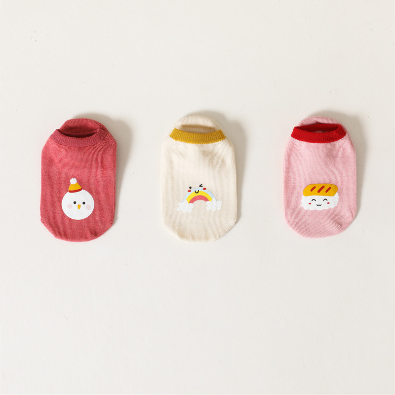 3Pairs/lot Summer Baby Boys Girls Socks Non-Slip Cotton Cartoon Pattern Casual Newborn Short Floor Socks Age For 0-24M 2022