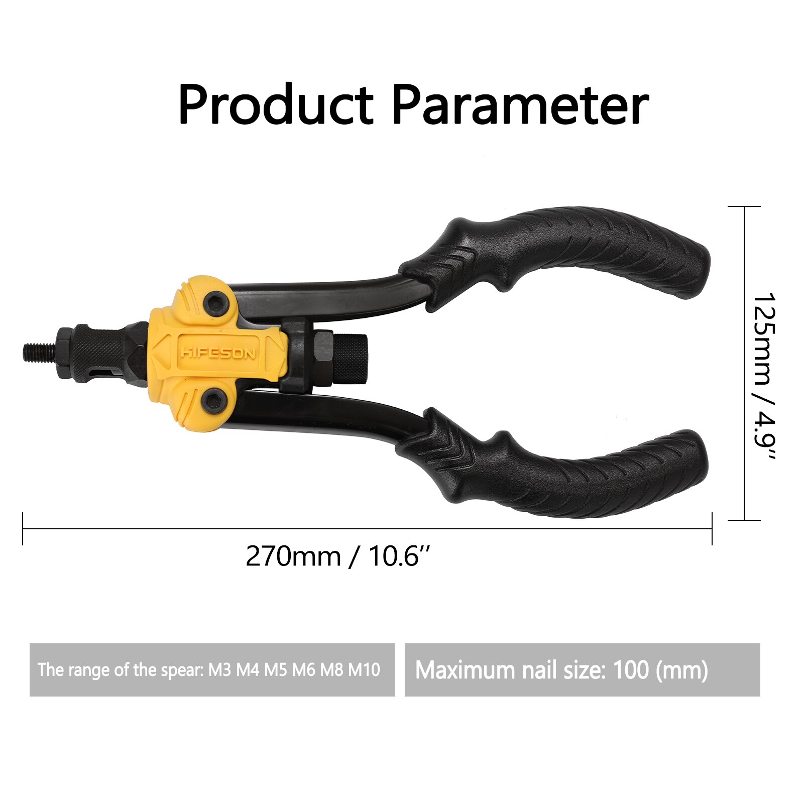 Labor-saving Hand Riveter BT-617 Manual Rivet Machine Riveting Tools with Nut Dies M3, M4, M5, M6, M8, M10