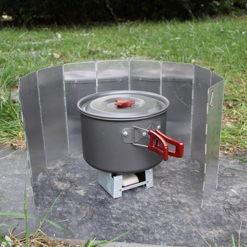 Estufa de Gas, pantallas de protección contra el viento, estufas de Camping para exteriores, ultraligeras, 8/10 placas, quemador de cocina plegable, parabrisas de aluminio