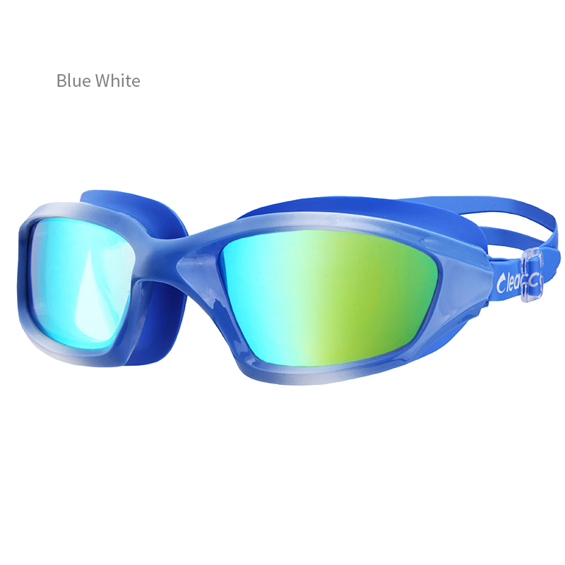 Adult swimming goggles electroplated anti fog waterproof UV resistant high-definition transparent one size fits all adjustable: Red