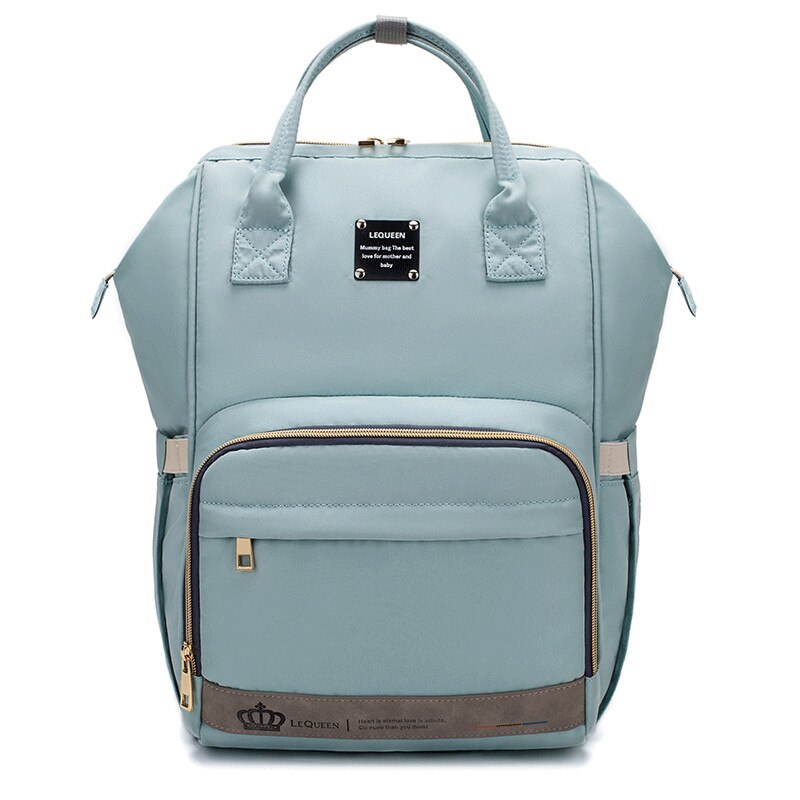 Lequeen Nappy Backpack Bag Mummy Large Capacity Bag Mom Baby Multi-function Waterproof Outdoor Travel Diaper Bags For Baby Care: Light Blue