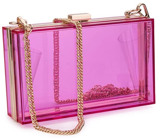 Women Acrylic Clear Purse Cute Transparent Crossbody Bag Lucite See Through Handbags Evening Clutch Events Stadium Approved: Lavender