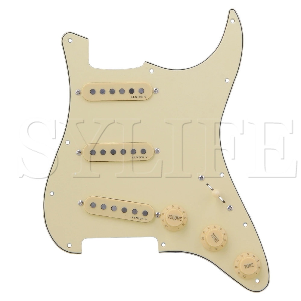 3-ply SSS PVC Pickguard with 3 ALNICO V Single Coil Pickups 5-Way Switch