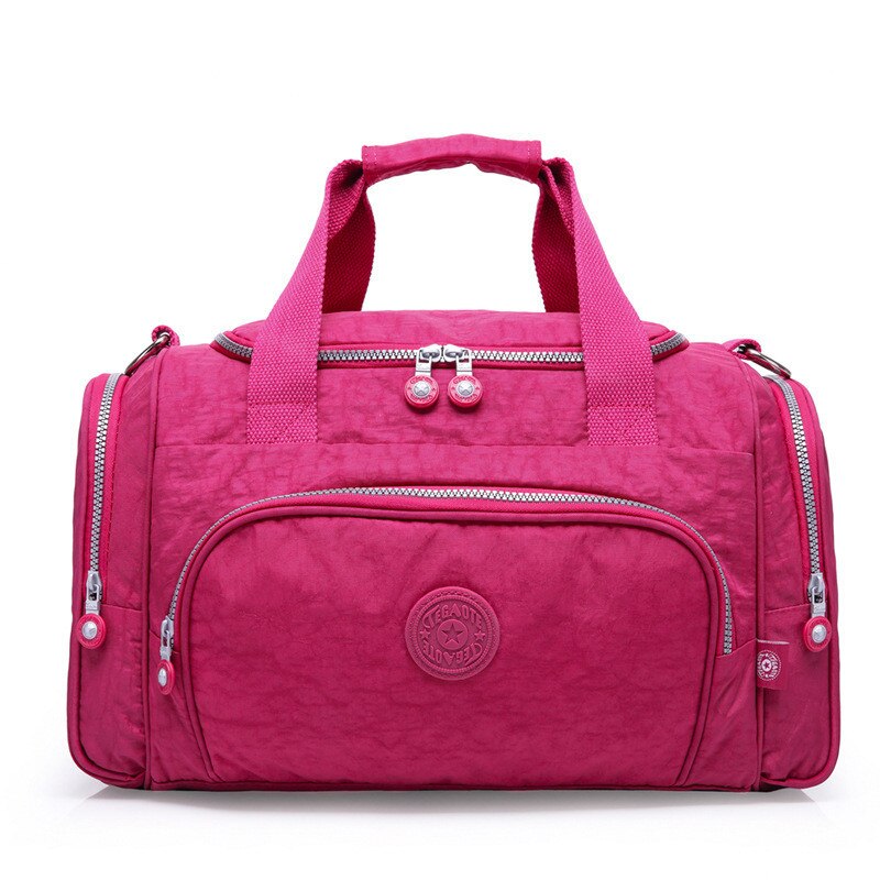 Bolsos de viaje de para hombre, bolsos de lona de viaje para mujer de gran capacidad, bolso de viaje de nailon para hombre, bolsa de viaje plegable: burgundy