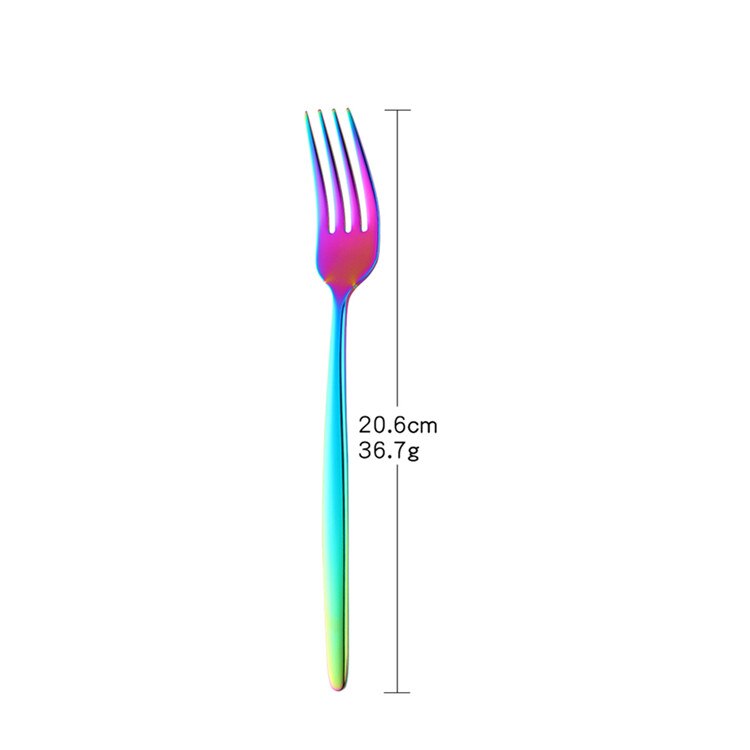 Couverts dorés arc-en-ciel, service de table en acier inoxydable, service de table de Restaurant, service de cuillère et fourchette: Dinner Fork 1Pcs