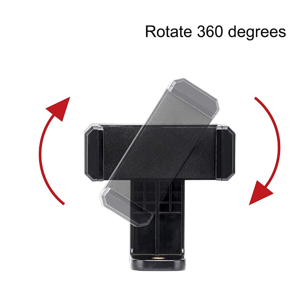 Gångväg stativfäste adapter mobiltelefon klämma hållare vertikal 360 stativ med 1/4 skruvhål justerbar klämma för smartphones