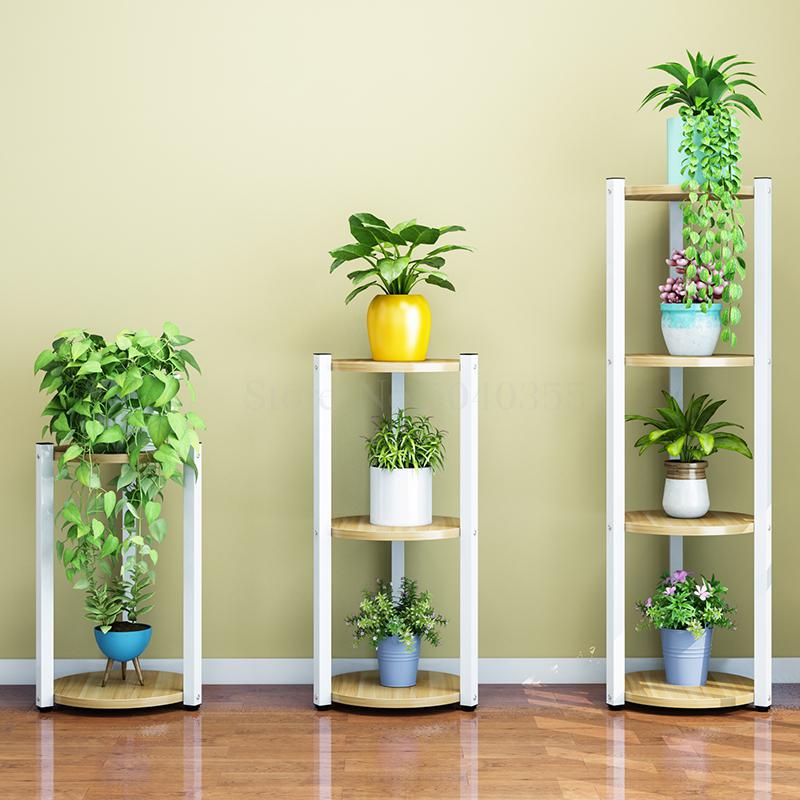 Multi-layer flower stand interior decoration space balcony flower stand wrought iron living room flower pot rack small flower