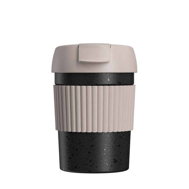 Xiaomi KISS KISS FISH Rainbow Coffee Mug Portable Vacuum Tumbler for Men and WomenBusiness High-end Thermos Warm Travel Mug: Grey-Black 360ml