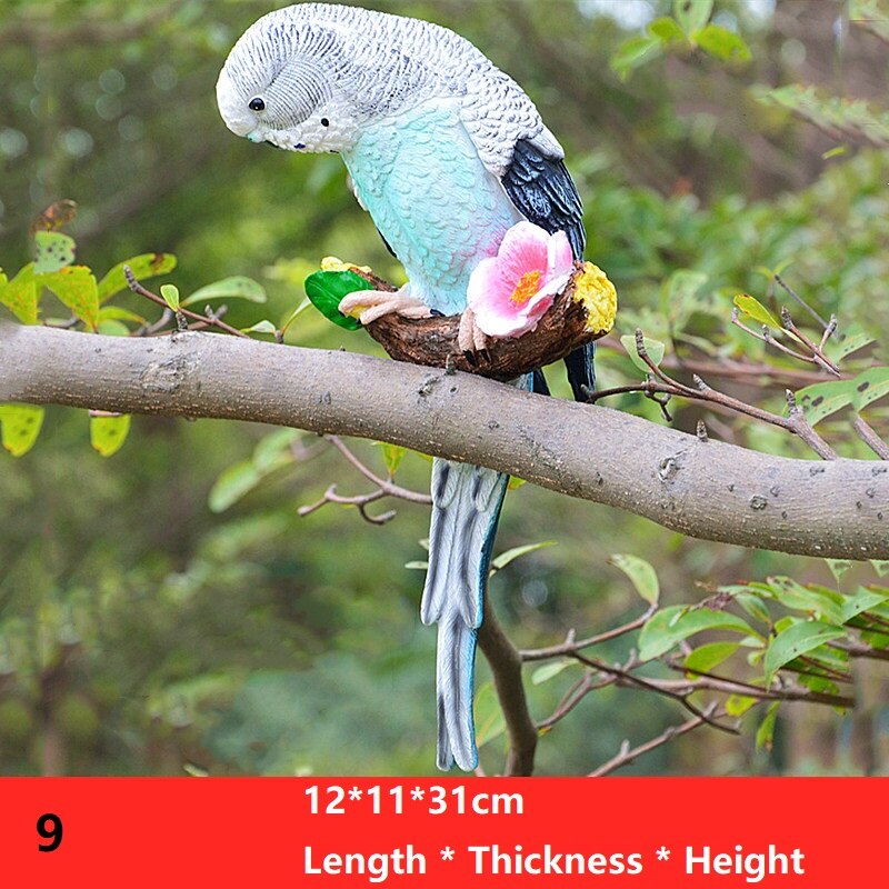 Garden Decoration Simulation Parrot Miniature Sculpture Resin Crafts Toucan Garden Outdoor Flexible Animal Sculpture: 9