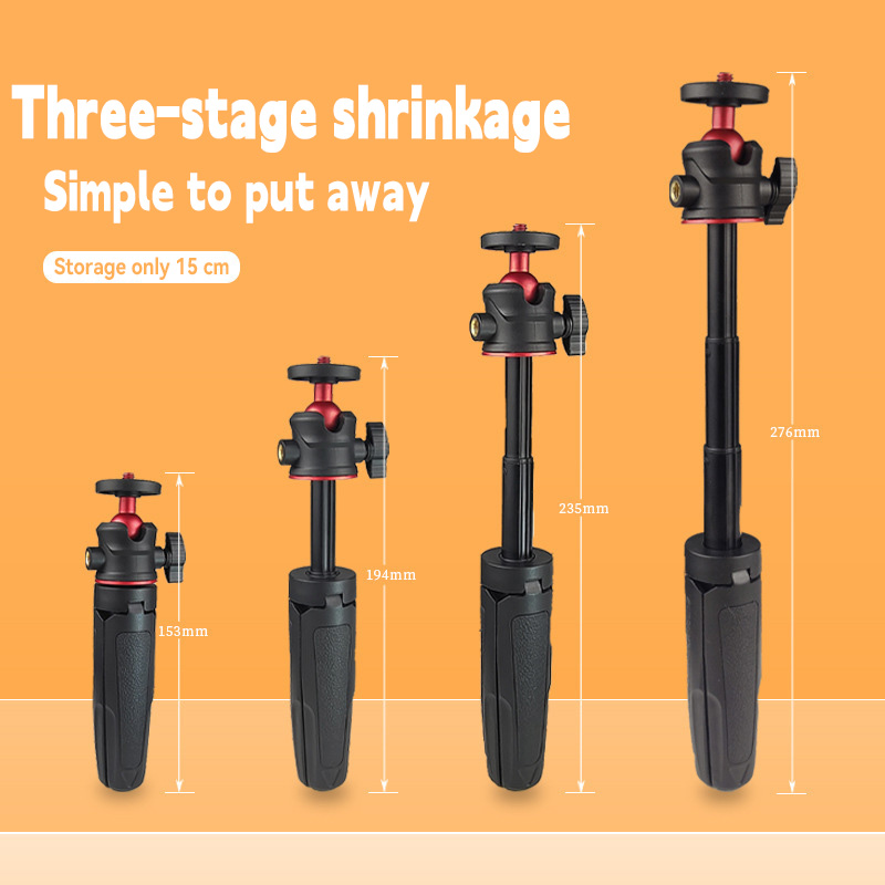 MT-08 Mini trípode de escritorio extensible soporte de fotografía portátil con cabezal de bola Flexible montaje de tornillo de 1/4 pulgadas para Selfie