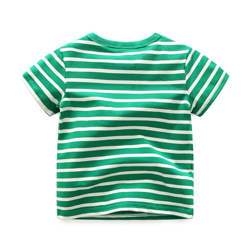 Zomer Kids Leuke Walvis T-shirt Koreaanse Versie Streep T-shirt Jongen Meisje 1-5 Jaar Oude Baby Kleding Dunne 100% katoen