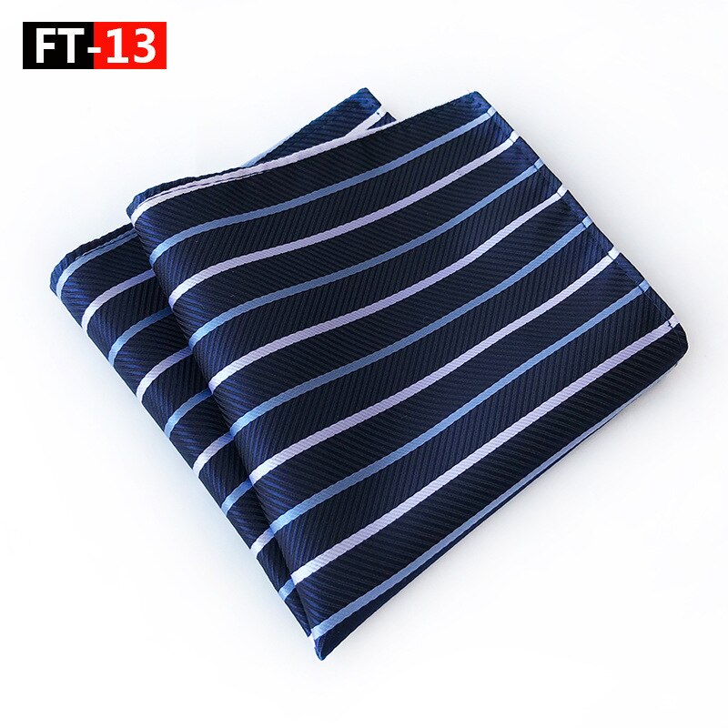 Mouchoir de poche bleu gris jaune #39 pour homme, mouchoir imprimé à rayures, mouchoir en soie et polyester, pochette de travail, serviette de poitrine 25*25cm: Ft 13