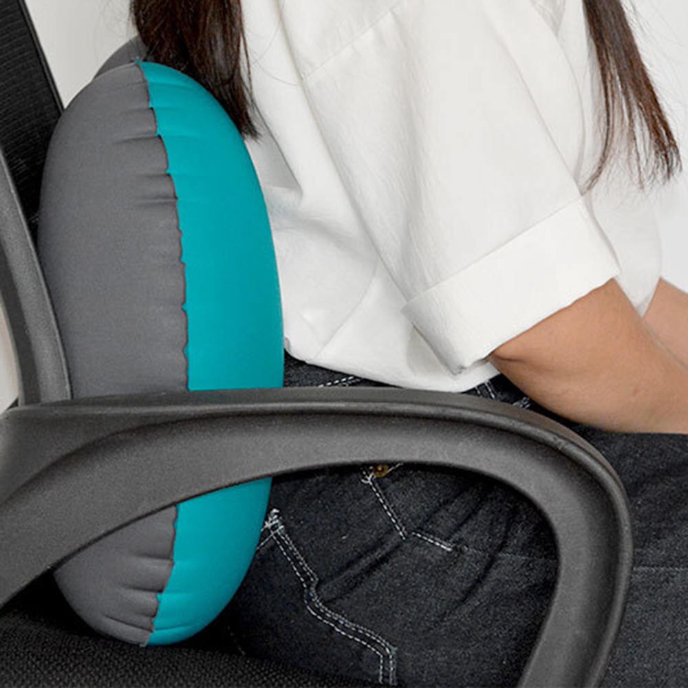 Reiskussen luchtkussen opblaasbaar dubbelzijdig flockkussen kamp strand auto vliegtuig hotel hoofdsteun bed slaapkussen