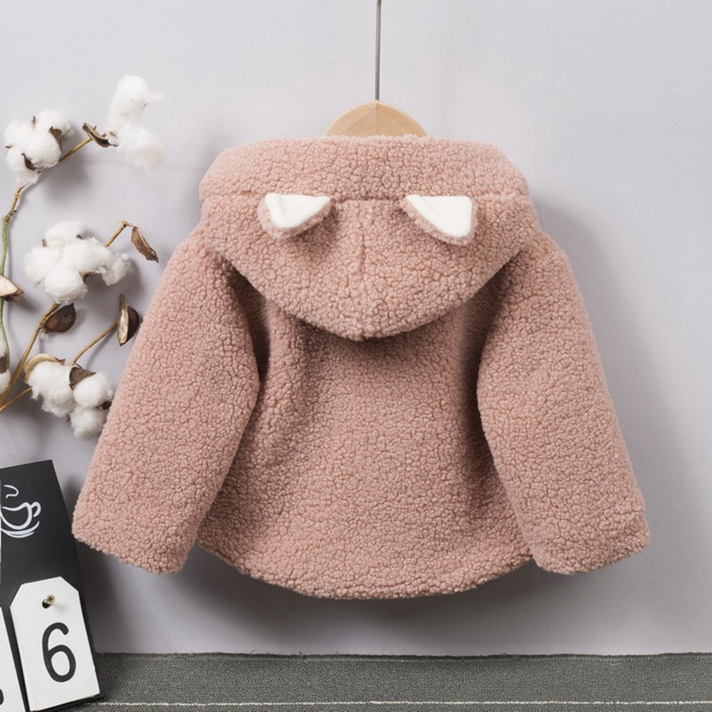 Winter Jongens Meisjes Kids Jas Warme Fluwelen Fleece Jassen Kinderen Baby Zuigelingen Oor Hooded Thicken Uitloper Parka Casacos S11340