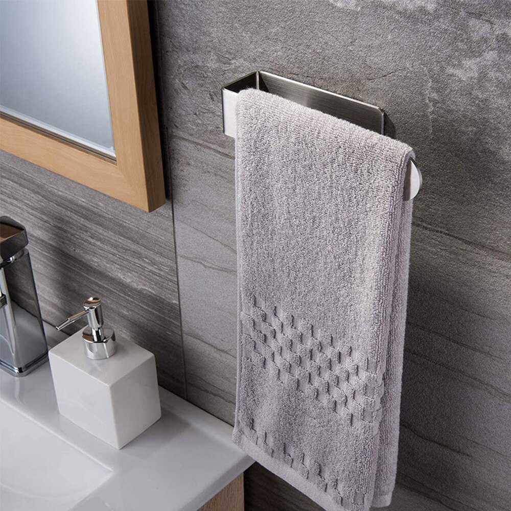 Bath Towel Holder Bathroom Towel Bar Wall Mounted Towel Rack Hanger Single Hook Dual Towel Racks Stainless Steel Bath Tool