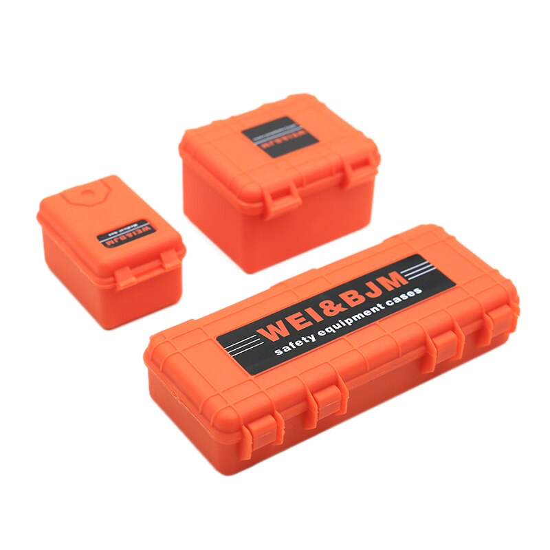 3Pcs Plastic Rc Auto Opbergdoos Decoratie Tool Voor Traxxas Trx4 Axiale Scx10 90046 D90 1/10 Rc Crawler Accessoires: Orange