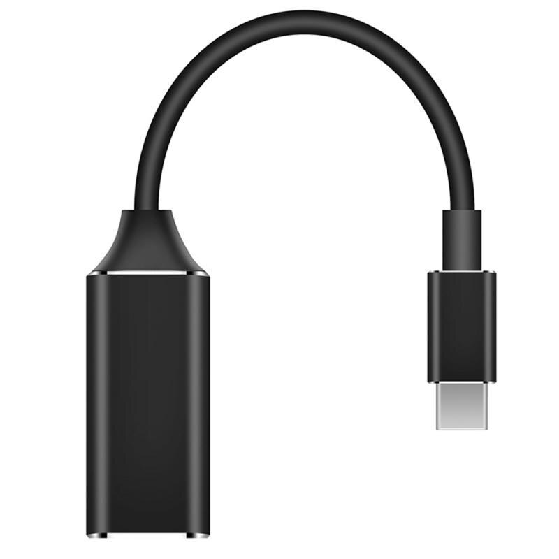 ! Usb 3.1 4K Hd Conversie Kabel Type-C Naar Hdmi-Compatibele Tv Adapter Voor Mobiele Telefoon Notebook aangesloten Tv Monitor: Black