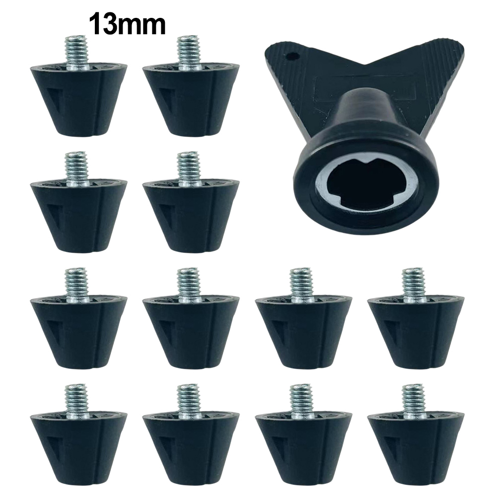 12 Uds. Clavos para zapatos de fútbol, tacos para botas de fútbol, suelo firme, tornillo de roscado M5 estable, 7/10/13/16mm, perno de repuesto antideslizante