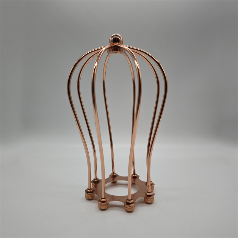 E27 schaduw zwart afgewerkt ijzeren edison lampenkap vintage verlichting kooi schaduw met fitting DIY lampaccessoires: Roze