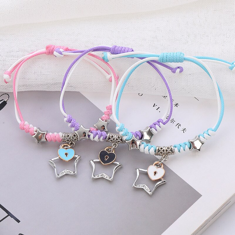 3Pcs Vriendinnen Armband Drie Stuk Armband Vrouwelijke Leuke Zus Vriendschap Armband Koreaanse Versie Eenvoudige Drie Stuk Armband