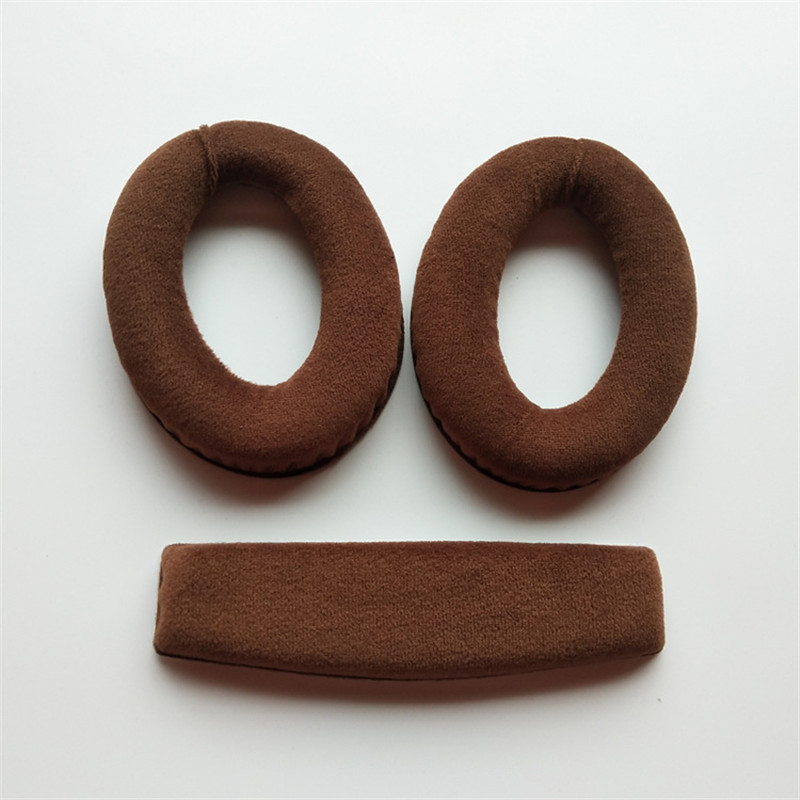 Almohadillas de repuesto para auriculares Sennheiser HD 515 518 555 595 558, piezas de auriculares, cojín de cuero, orejera de terciopelo, funda para auriculares: Negro