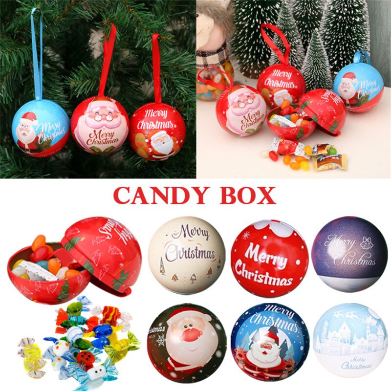 7 cm juletræ indretning kugle slik jar opbevaring xmas træ hængende bolde ornament indretning jul slik dåser kugle børn