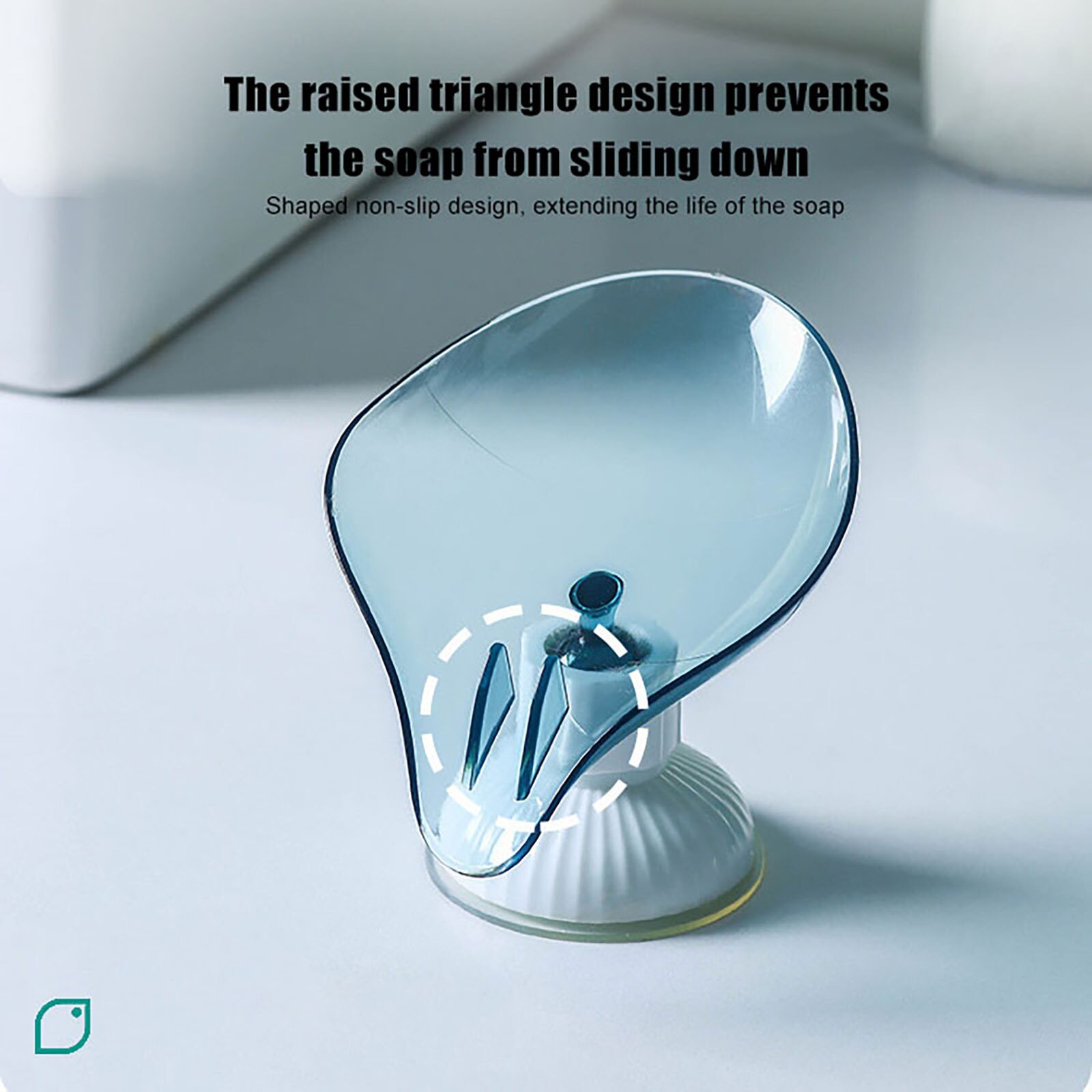 Suction Cup Soap Dish Holder Self-Draining Soap Saver Box Not Punched for Shower Bathroom Kitchen