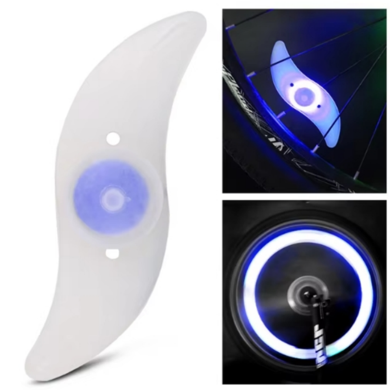 Luz para radios de rueda de bicicleta, luces para neumáticos, 3 modos, LED, resistente al agua, advertencia de seguridad para bicicleta, fácil de instalar, accesorios para bicicleta con batería: Verde