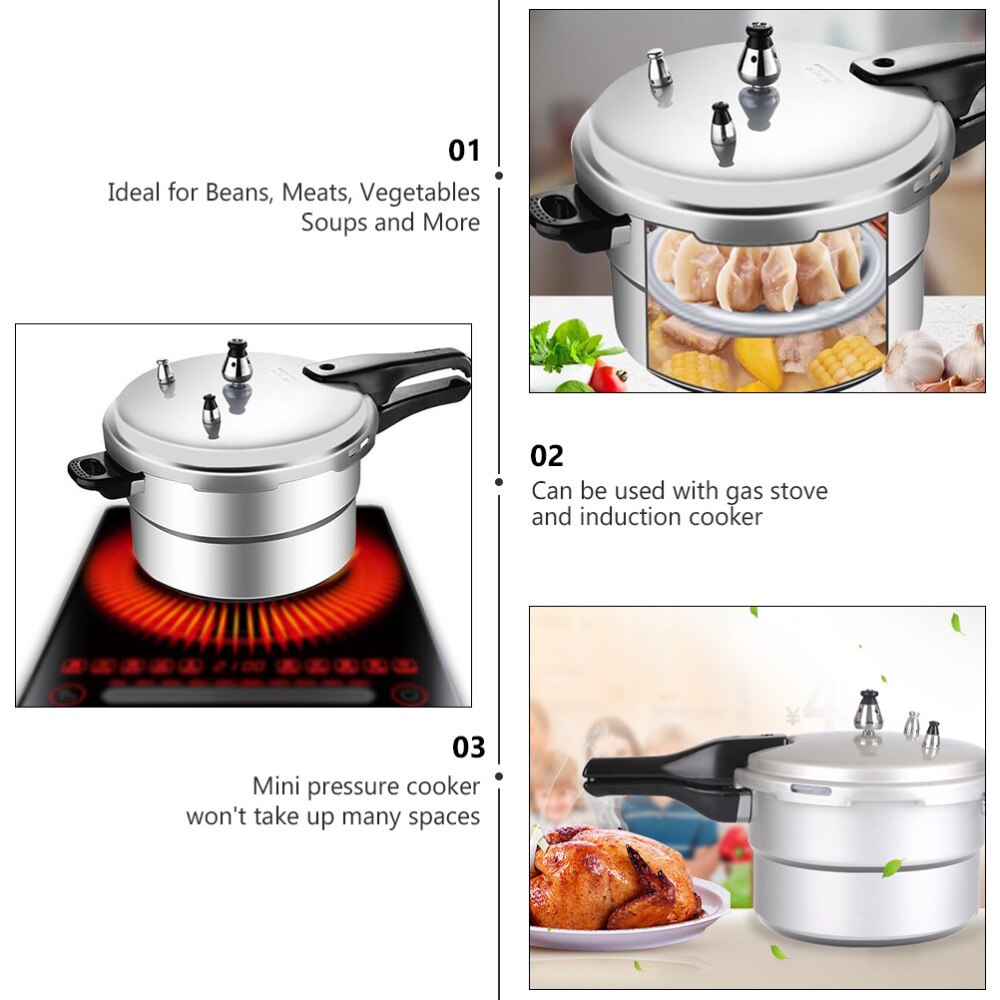 Gas Induction Cooker Pressure Cooker Mini Pressure Cooker Cooking Pot Silver