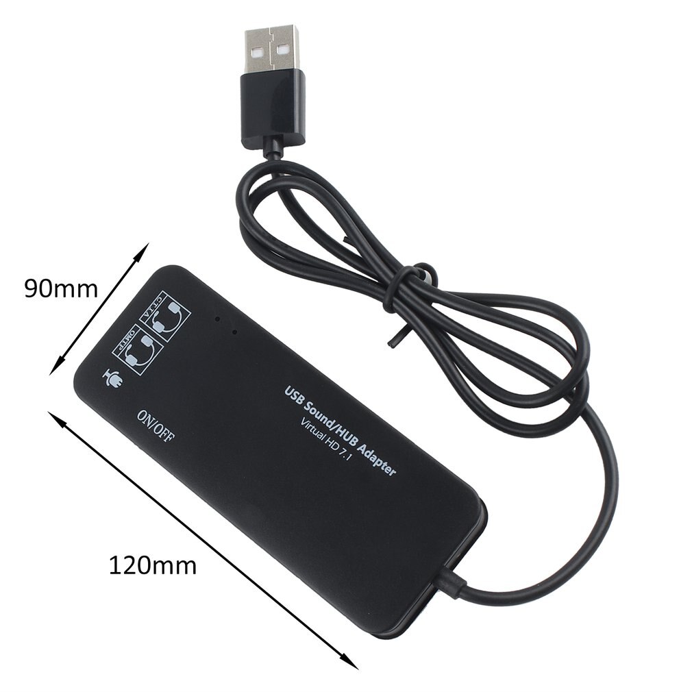 3 Poort USB2.0 Hub Externe Usb Geluidskaart Geen Externe Driver Stereo Geluidskaart Ruisonderdrukkende Headset Adapter Voor Laptop pc