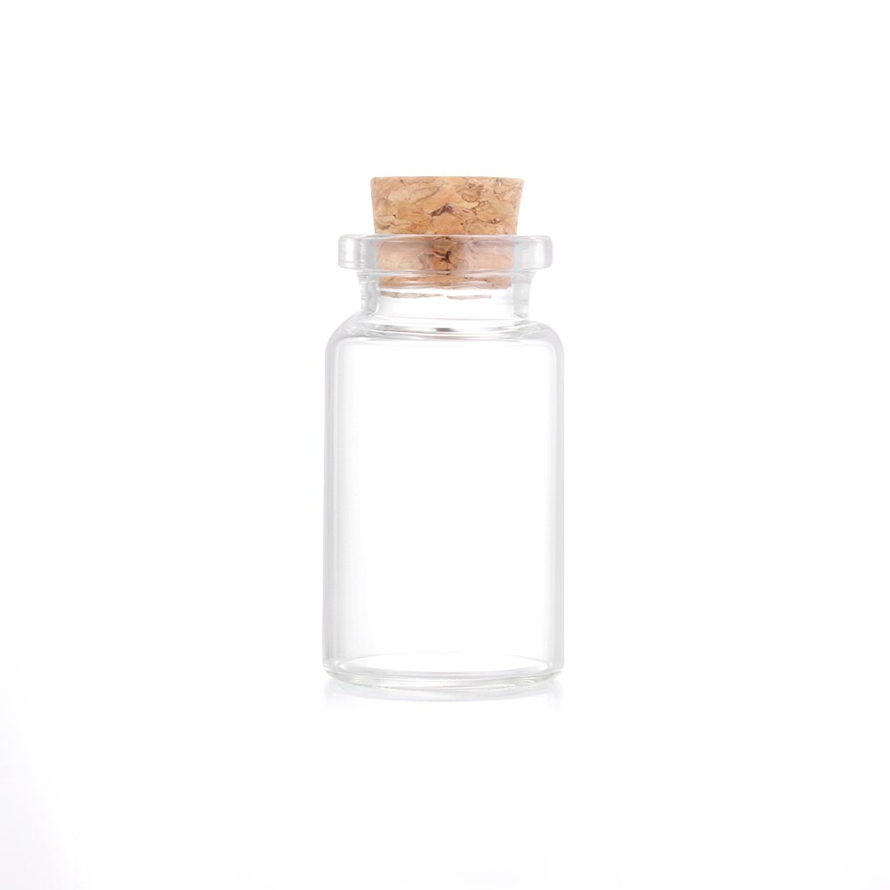 5/8/12/15ml 10pcs/pack Clear Vials Glass Bottle Blank Empty Wishing Message Bottles Transparent With Cork Stopper Tiny Small: 8ml-10pcs