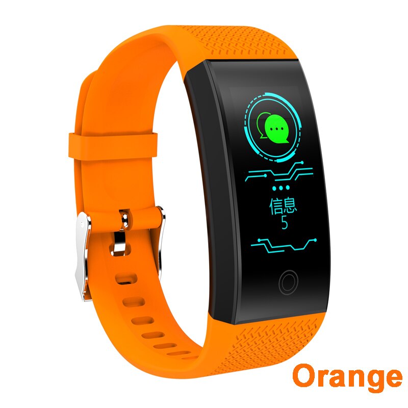 Qw18 smarta armband  ip68 vattentäta smartband puls sömnmätare sport passometer fitness tracker bluetooth smartwatch: Orange