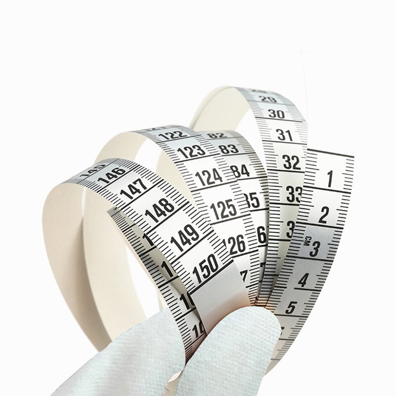 Samoprzylepna metryczny naklejka taśma miernicza linijka robić maszyny robić szycia taśma miernicza srebrny lepki skala naklejka 150/100/61/30cm