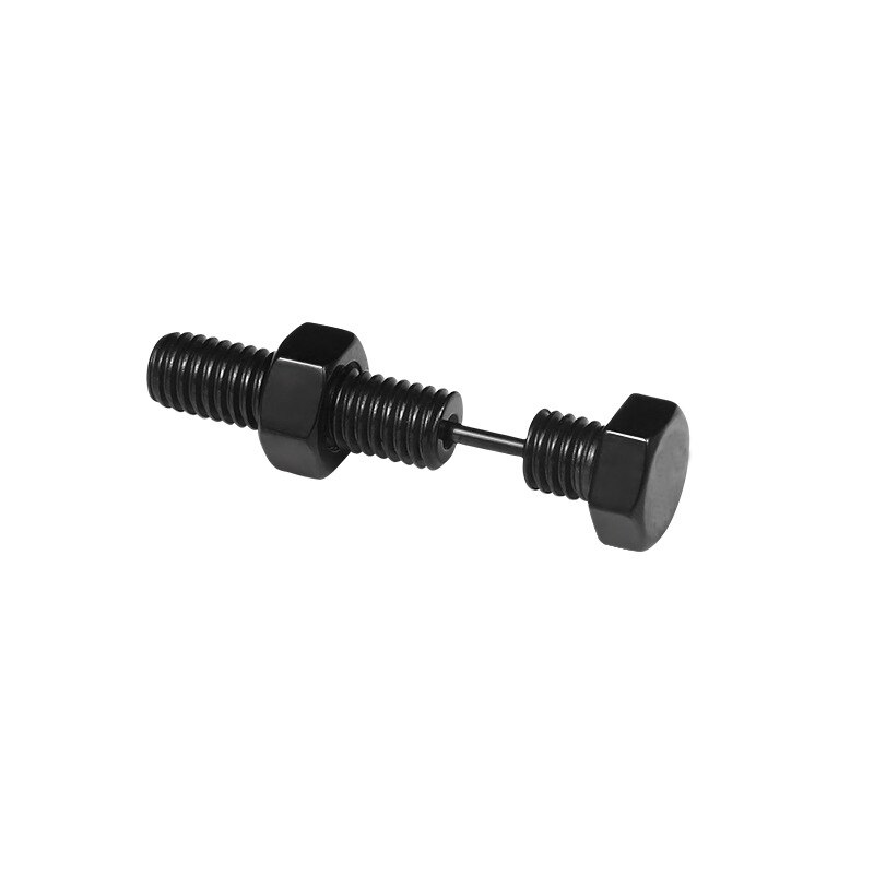 Piercing de acero inoxidable estilo gótico para hombre y mujer, aretes, Piercing, acero inoxidable, Punk, Rock, 2 piezas: 1-Black