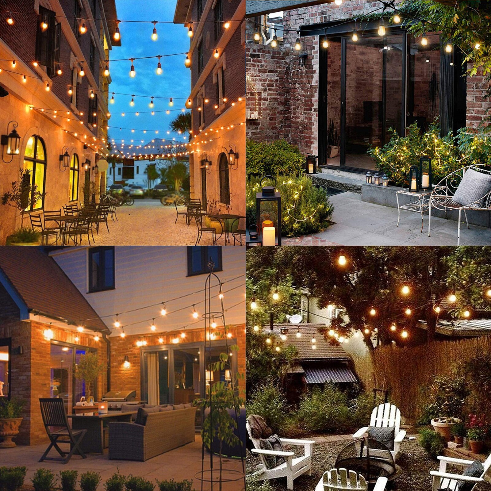 AC220-240V 15W 10M/ 32.8FT Fairy String Licht Kit 2 Reservelampjes E27 Base S14 10Pcs Leds filament Party Wedding Kerst IP65