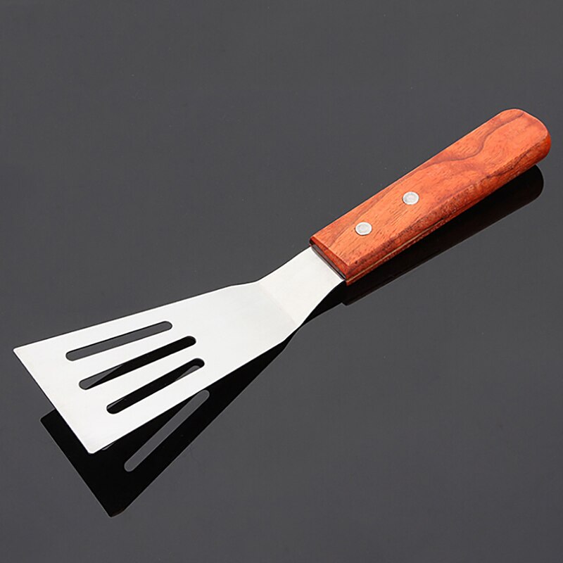 Trehåndtak rustfritt stål grillbiff pizza bakespade pizza spade ostspade
