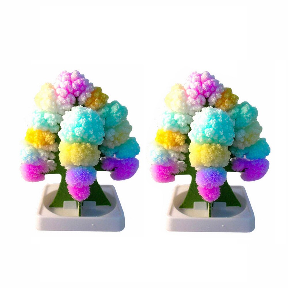 2pc Paper Tree Flowering Toy Colorful Magic Tree Paper Crafts 10ml