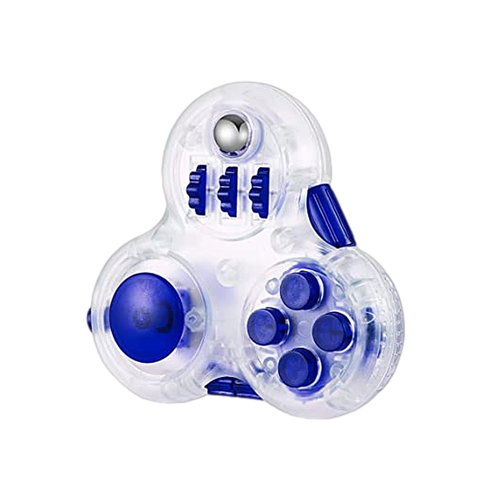 Fidget Stress Reliever Fidget Pad Toy With 10 Fidget Features Stress Reliever Squeeze Fun Magic Handle Toys Relief Pressure Toy: Blue